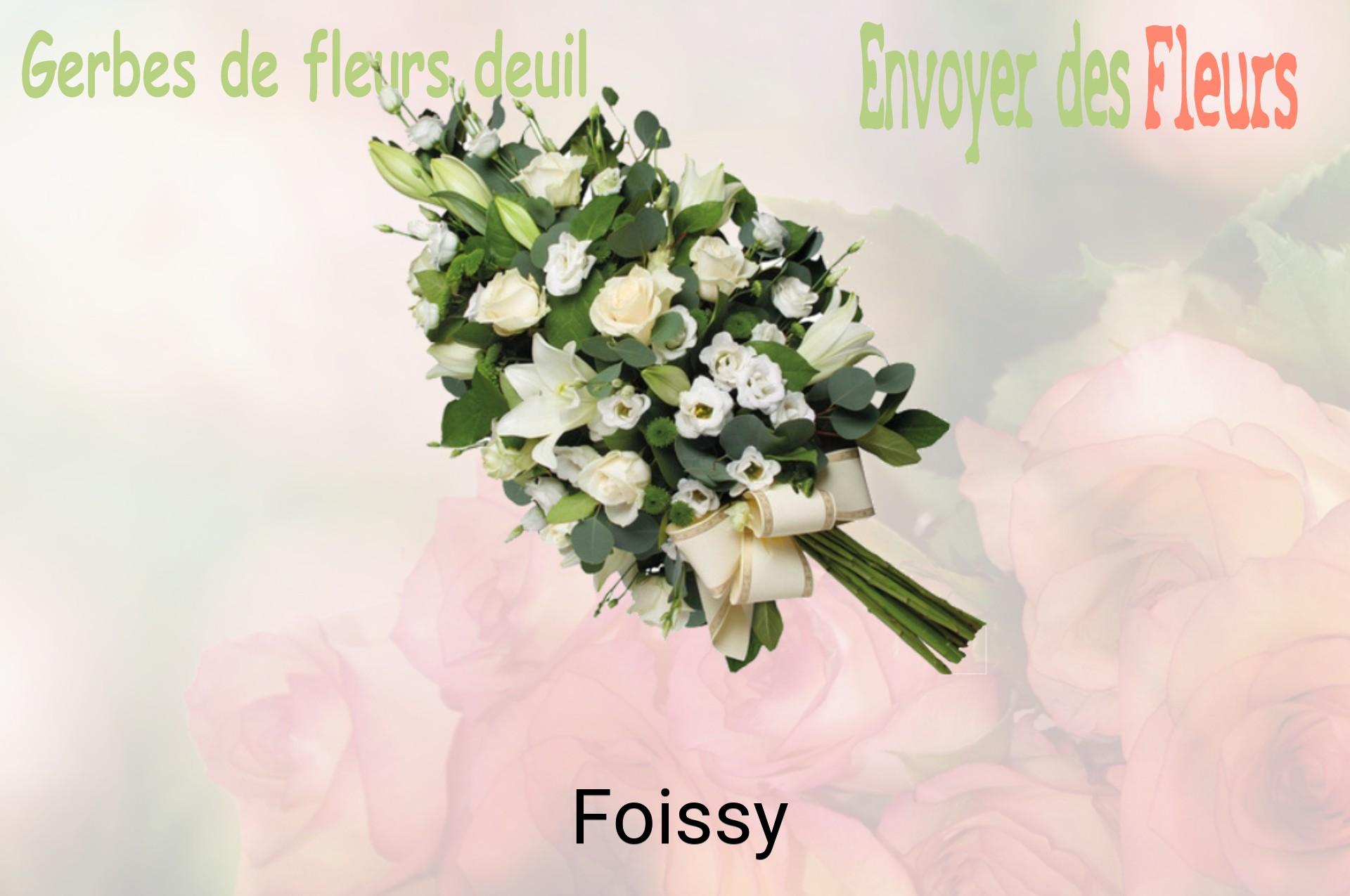 Gerbe de fleurs de deuil livrée à Foissy